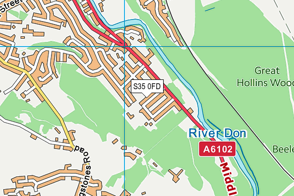 S35 0FD map - OS VectorMap District (Ordnance Survey)