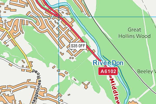 S35 0FF map - OS VectorMap District (Ordnance Survey)