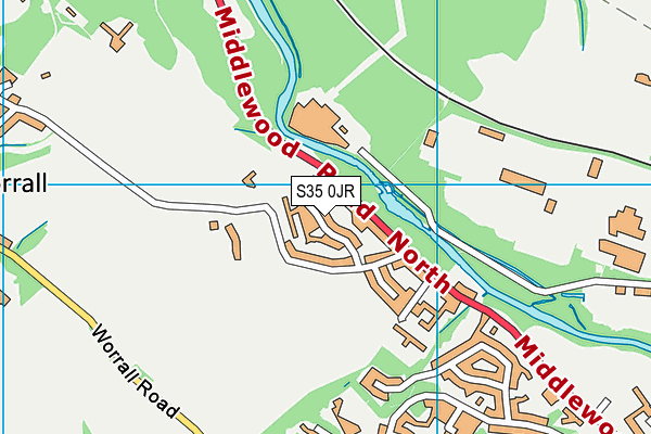 S35 0JR map - OS VectorMap District (Ordnance Survey)