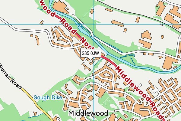 S35 0JW map - OS VectorMap District (Ordnance Survey)