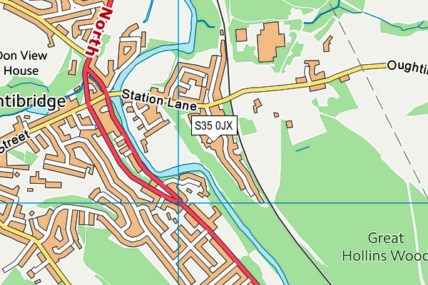 S35 0JX map - OS VectorMap District (Ordnance Survey)