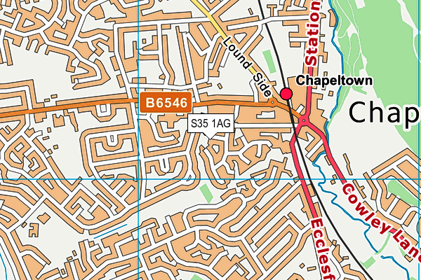 S35 1AG map - OS VectorMap District (Ordnance Survey)