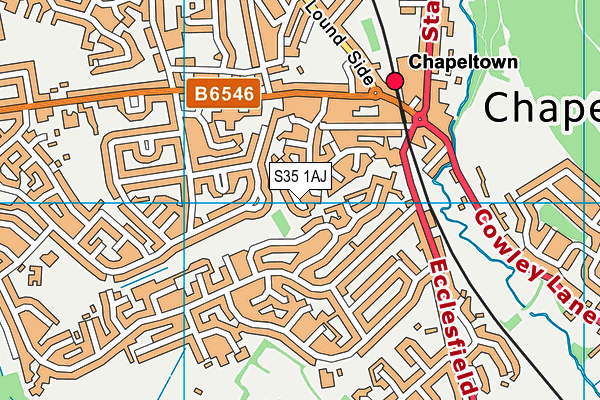 S35 1AJ map - OS VectorMap District (Ordnance Survey)