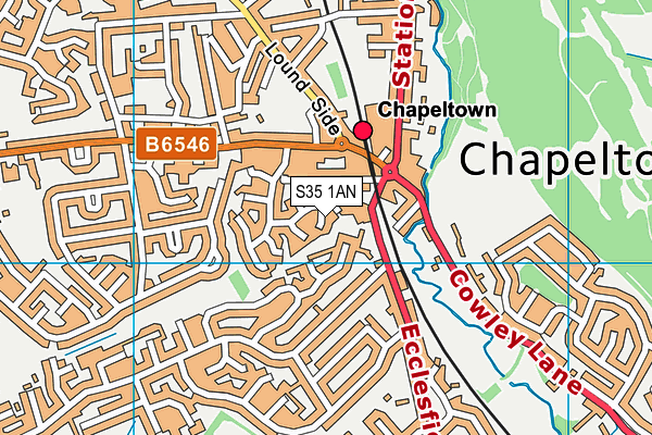 S35 1AN map - OS VectorMap District (Ordnance Survey)