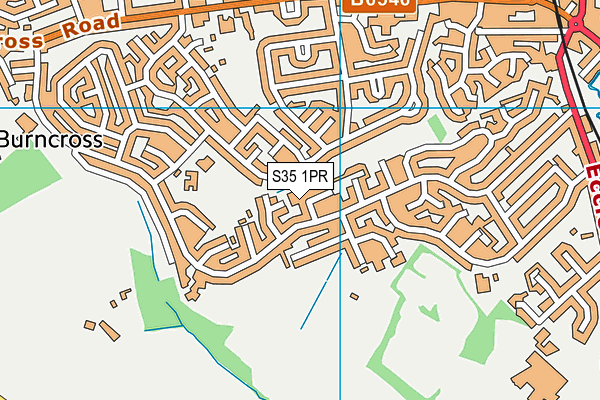 S35 1PR map - OS VectorMap District (Ordnance Survey)
