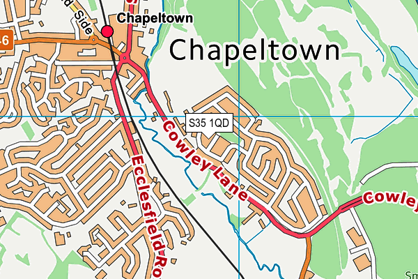 S35 1QD map - OS VectorMap District (Ordnance Survey)