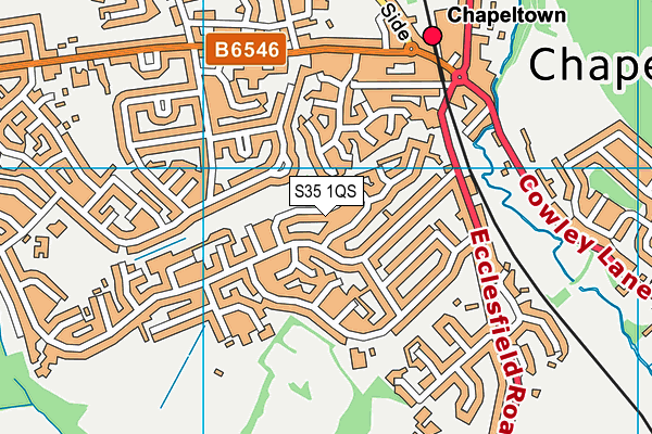 S35 1QS map - OS VectorMap District (Ordnance Survey)