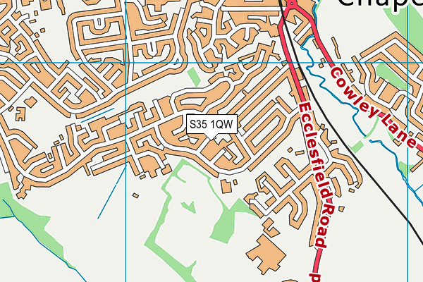 S35 1QW map - OS VectorMap District (Ordnance Survey)