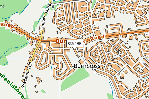 S35 1RB map - OS VectorMap District (Ordnance Survey)