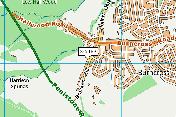 S35 1RS map - OS VectorMap District (Ordnance Survey)