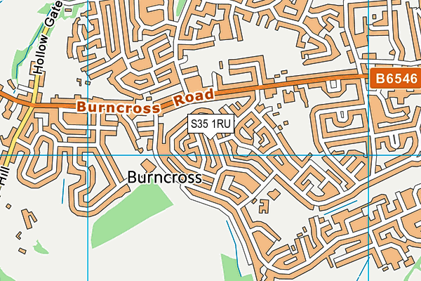 S35 1RU map - OS VectorMap District (Ordnance Survey)