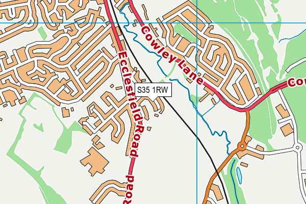 S35 1RW map - OS VectorMap District (Ordnance Survey)