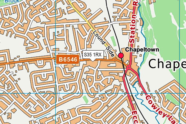 Chapeltown Baths Community Business (Closed) map (S35 1RX) - OS VectorMap District (Ordnance Survey)