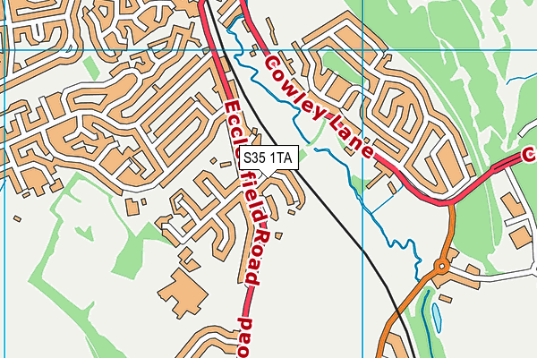 S35 1TA map - OS VectorMap District (Ordnance Survey)