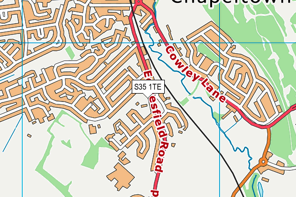 S35 1TE map - OS VectorMap District (Ordnance Survey)