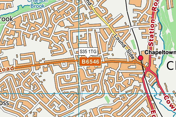 S35 1TG map - OS VectorMap District (Ordnance Survey)