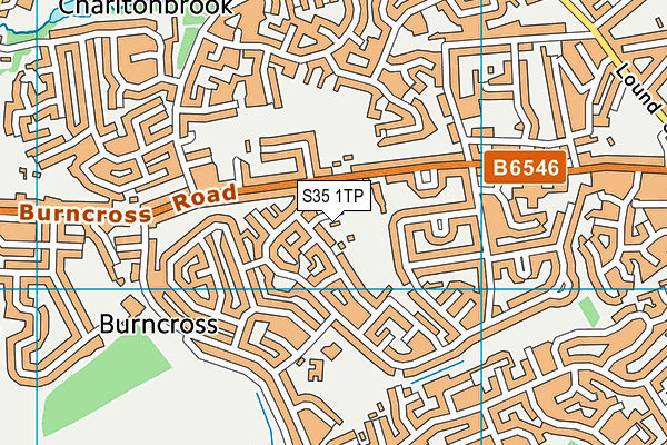 S35 1TP map - OS VectorMap District (Ordnance Survey)