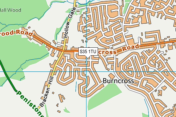 S35 1TU map - OS VectorMap District (Ordnance Survey)