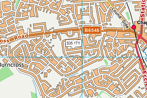 S35 1TY map - OS VectorMap District (Ordnance Survey)