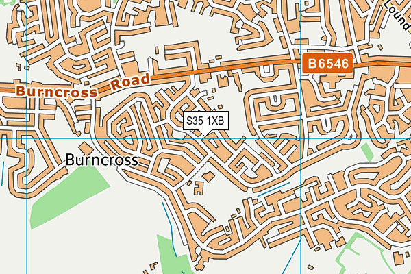 S35 1XB map - OS VectorMap District (Ordnance Survey)