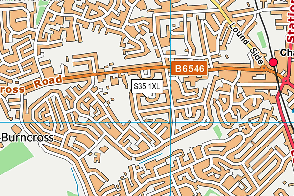 S35 1XL map - OS VectorMap District (Ordnance Survey)