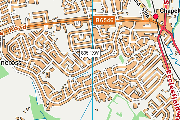 S35 1XW map - OS VectorMap District (Ordnance Survey)