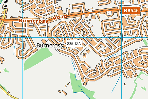 S35 1ZA map - OS VectorMap District (Ordnance Survey)