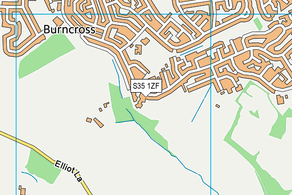 S35 1ZF map - OS VectorMap District (Ordnance Survey)