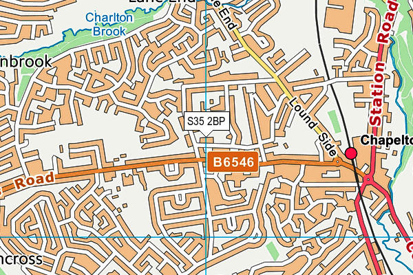 S35 2BP map - OS VectorMap District (Ordnance Survey)