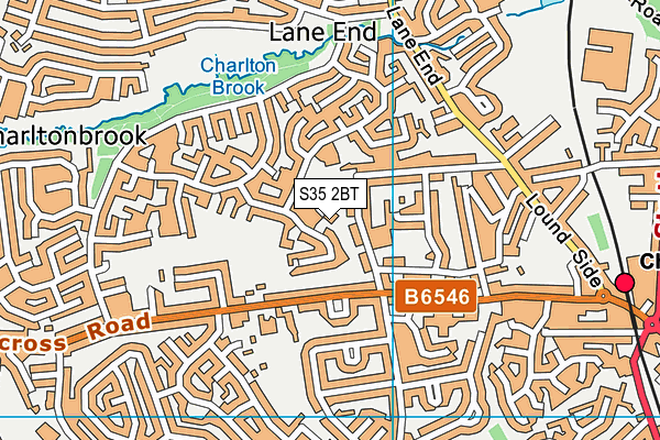 S35 2BT map - OS VectorMap District (Ordnance Survey)