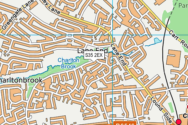 S35 2EX map - OS VectorMap District (Ordnance Survey)