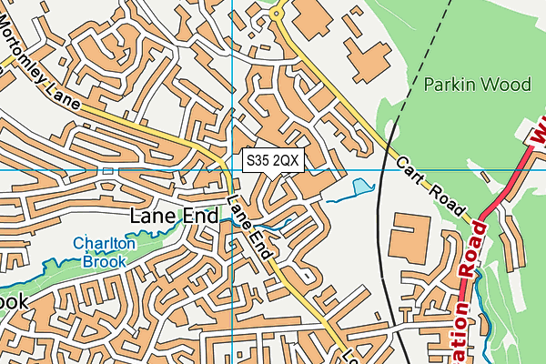 S35 2QX map - OS VectorMap District (Ordnance Survey)