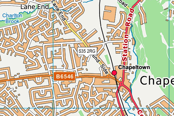 S35 2RG map - OS VectorMap District (Ordnance Survey)