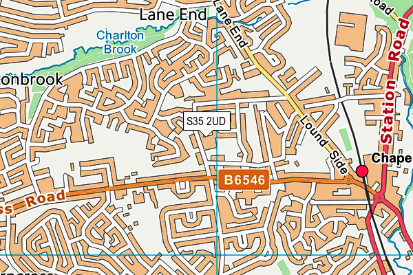 S35 2UD map - OS VectorMap District (Ordnance Survey)
