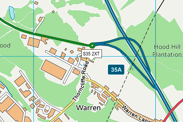 S35 2XT map - OS VectorMap District (Ordnance Survey)
