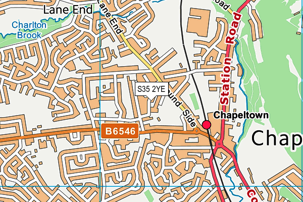 S35 2YE map - OS VectorMap District (Ordnance Survey)