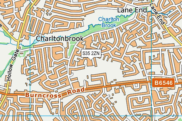 S35 2ZN map - OS VectorMap District (Ordnance Survey)