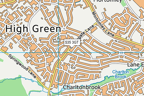 Greengate Lane Academy map (S35 3GT) - OS VectorMap District (Ordnance Survey)