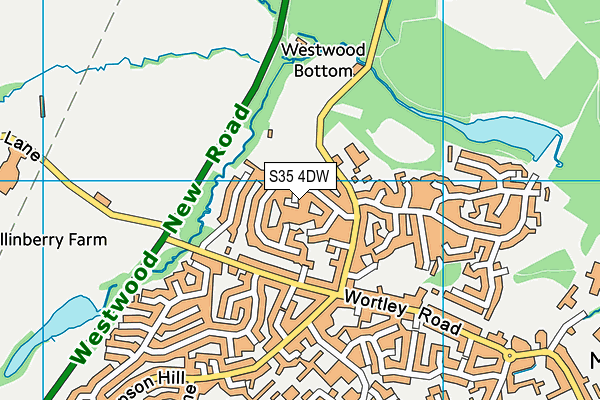 S35 4DW map - OS VectorMap District (Ordnance Survey)