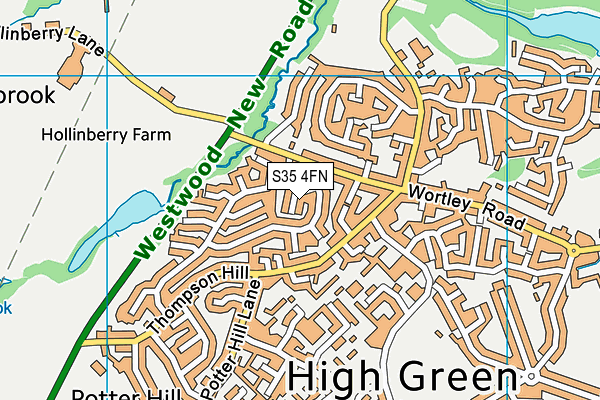 S35 4FN map - OS VectorMap District (Ordnance Survey)