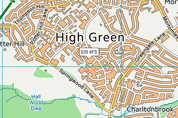 S35 4FS map - OS VectorMap District (Ordnance Survey)