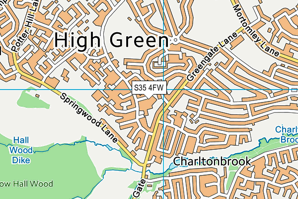 S35 4FW map - OS VectorMap District (Ordnance Survey)