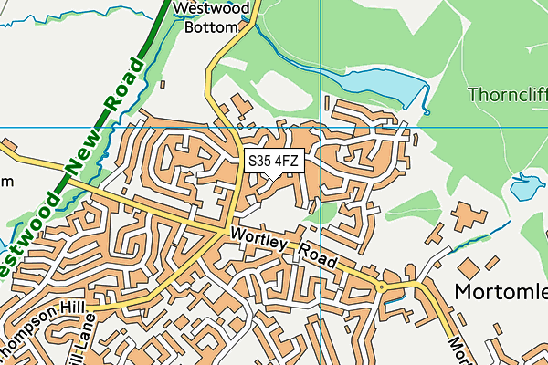S35 4FZ map - OS VectorMap District (Ordnance Survey)