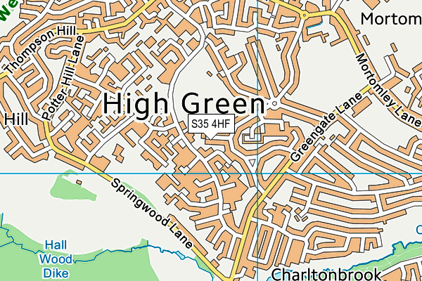 S35 4HF map - OS VectorMap District (Ordnance Survey)