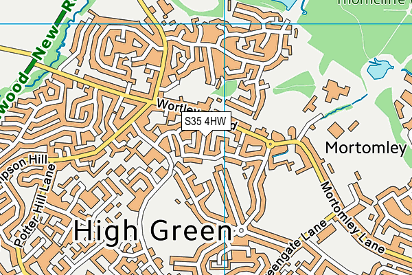 S35 4HW map - OS VectorMap District (Ordnance Survey)