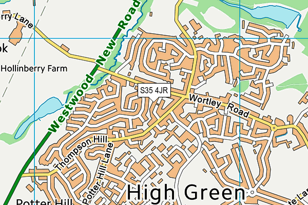 S35 4JR map - OS VectorMap District (Ordnance Survey)