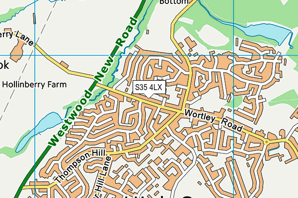 S35 4LX map - OS VectorMap District (Ordnance Survey)