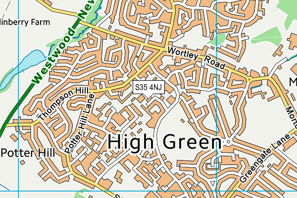 S35 4NJ map - OS VectorMap District (Ordnance Survey)