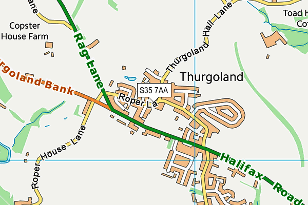 Thurgoland Recreation Ground map (S35 7AA) - OS VectorMap District (Ordnance Survey)