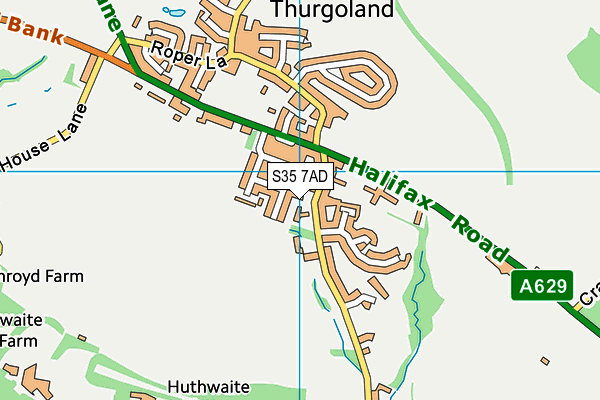 S35 7AD map - OS VectorMap District (Ordnance Survey)